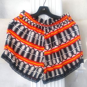 Southwestern shorts Red Yellow. medium womens Banana Lemon